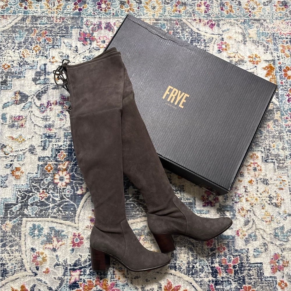 Frye Smoke Julia OTK Boots 7.5